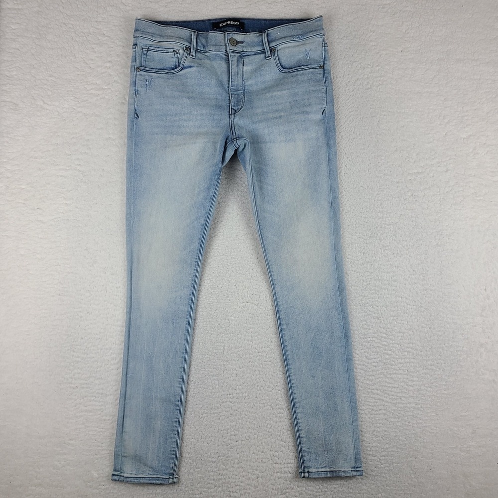 EXPRESS Jeans Womens‎ 12 Blue Skinny Light Wash Denim